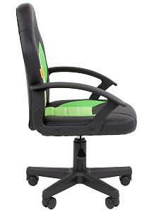 Детское компьютерное кресло CHAIRMAN KIDS 111, экокожа, черный/зеленый
